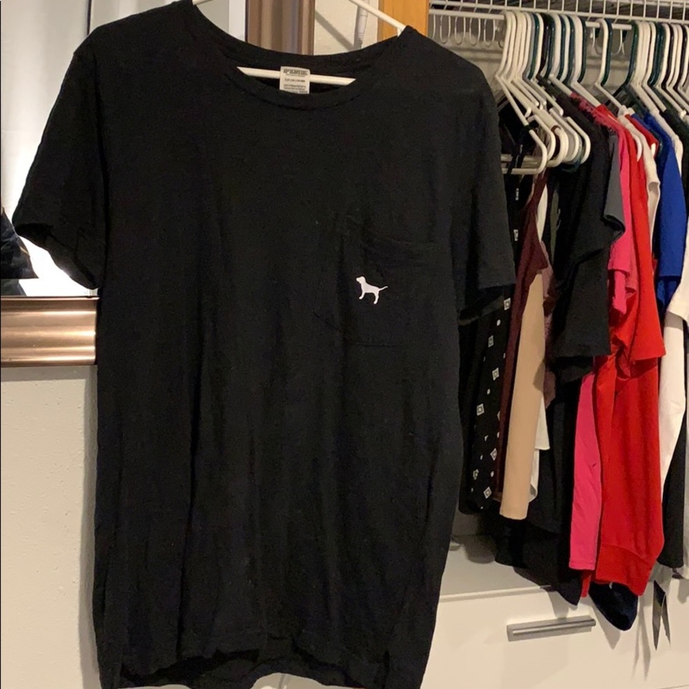 PINK/victoria secret black t-shirt